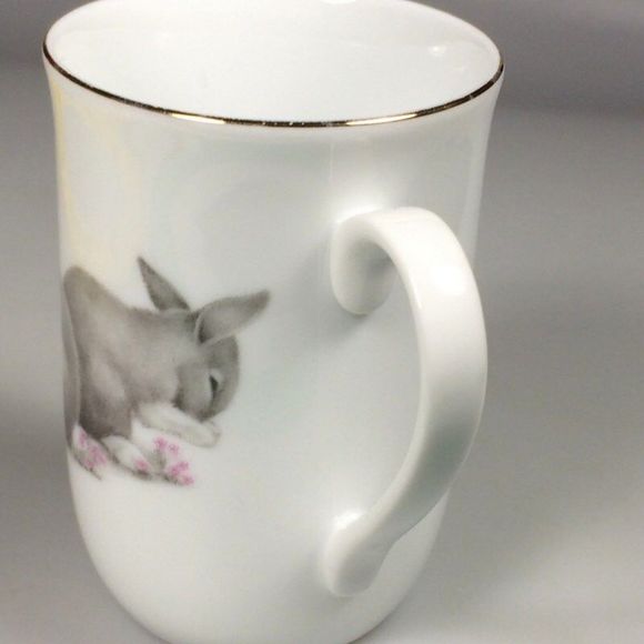 Bunny Rabbit coffee mug Vintage Otagiri porcelain cup OMC Easter - Picture 4 of 10